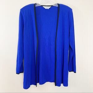 Misook Royal Blue Side Split Cardigan Size SP